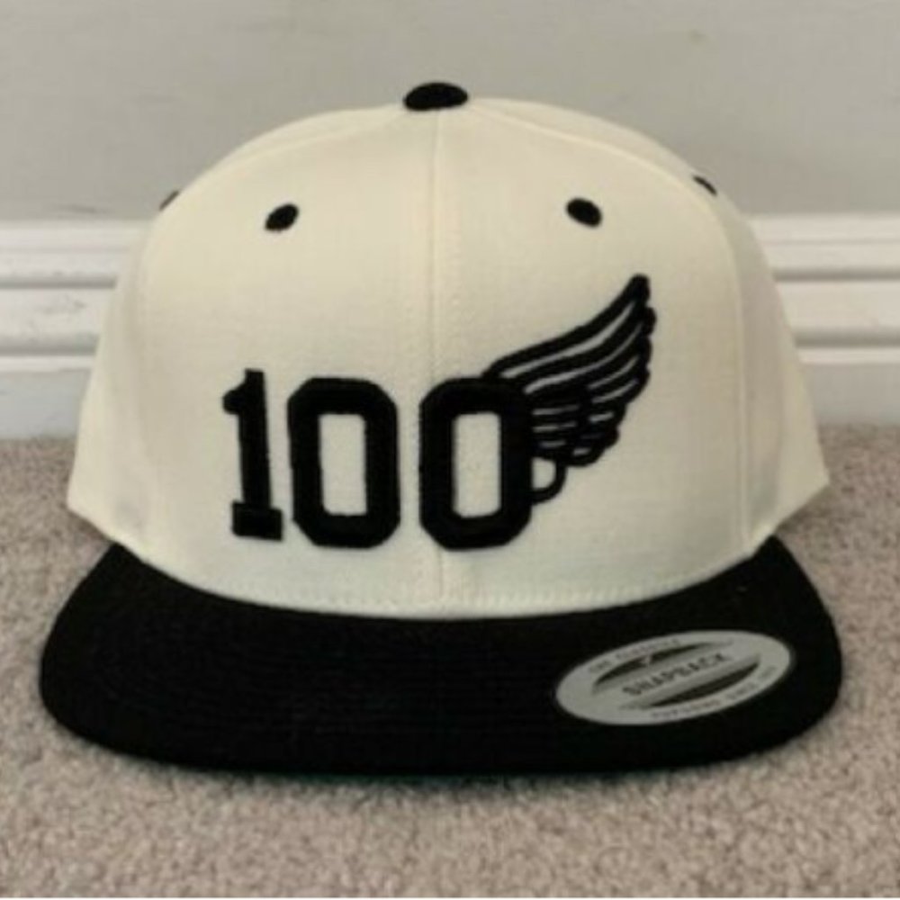 XYZ "KEEP IT 100" Hip Hop Classic Snapback Baseball Cap, White w/ Black Logo